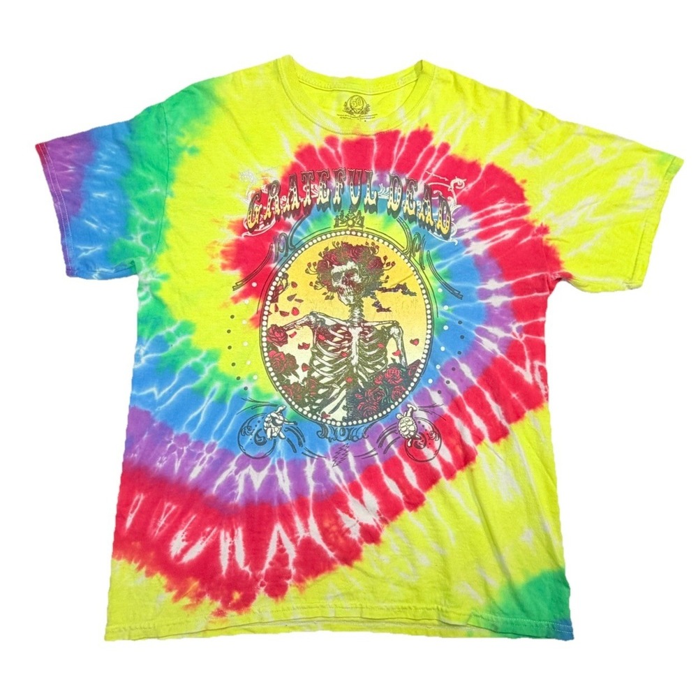 2015 Grateful Dead 50th Anniversary Tie Dye T Shirt L Skeleton Ripple Junction
